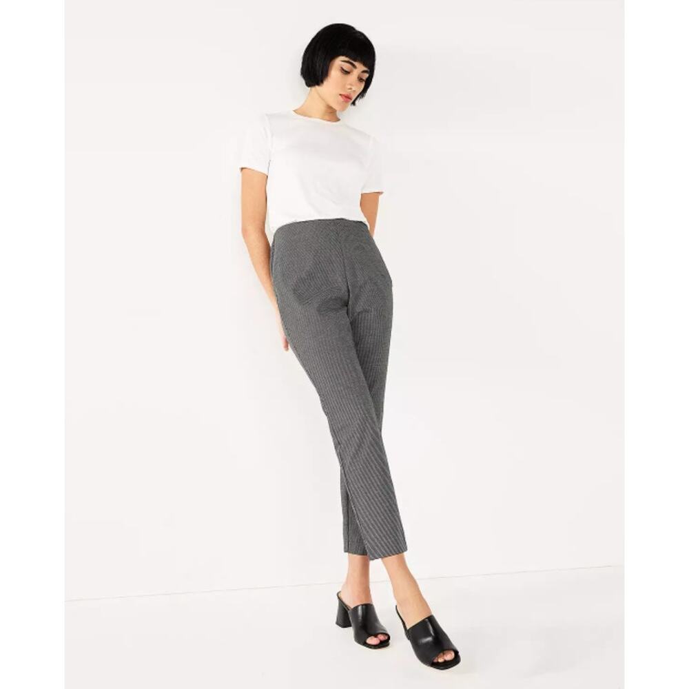 NWT Nine West / High Rise Side Zip Skinny Ankle Pants / Size 18 / black  & white